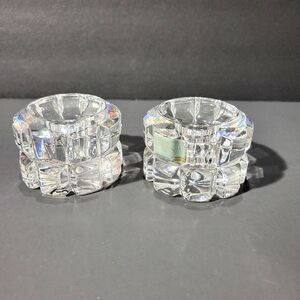 Mikasa Set Of 2 Crystal  Candlesticks Votive Holder